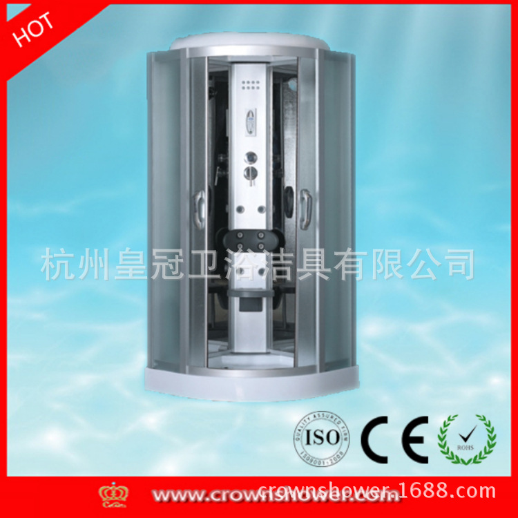 杭州廠家酒店整體衛浴布紋香梨磨砂鋼化玻璃整體淋浴房(HG-815)