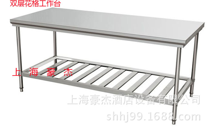 商用不銹鋼簡(jiǎn)易工作臺(tái)雙層工作柜 操作臺(tái)打荷臺(tái)移門(mén)拉門(mén)單通雙通