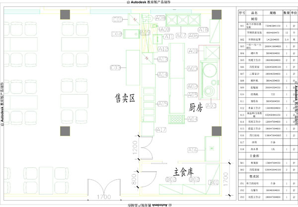某銀行員工廚房設計CAD圖